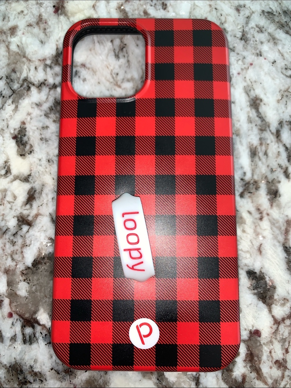 iPhone 16 Plus loopy red & black plaid case “stop the drop” NEW!